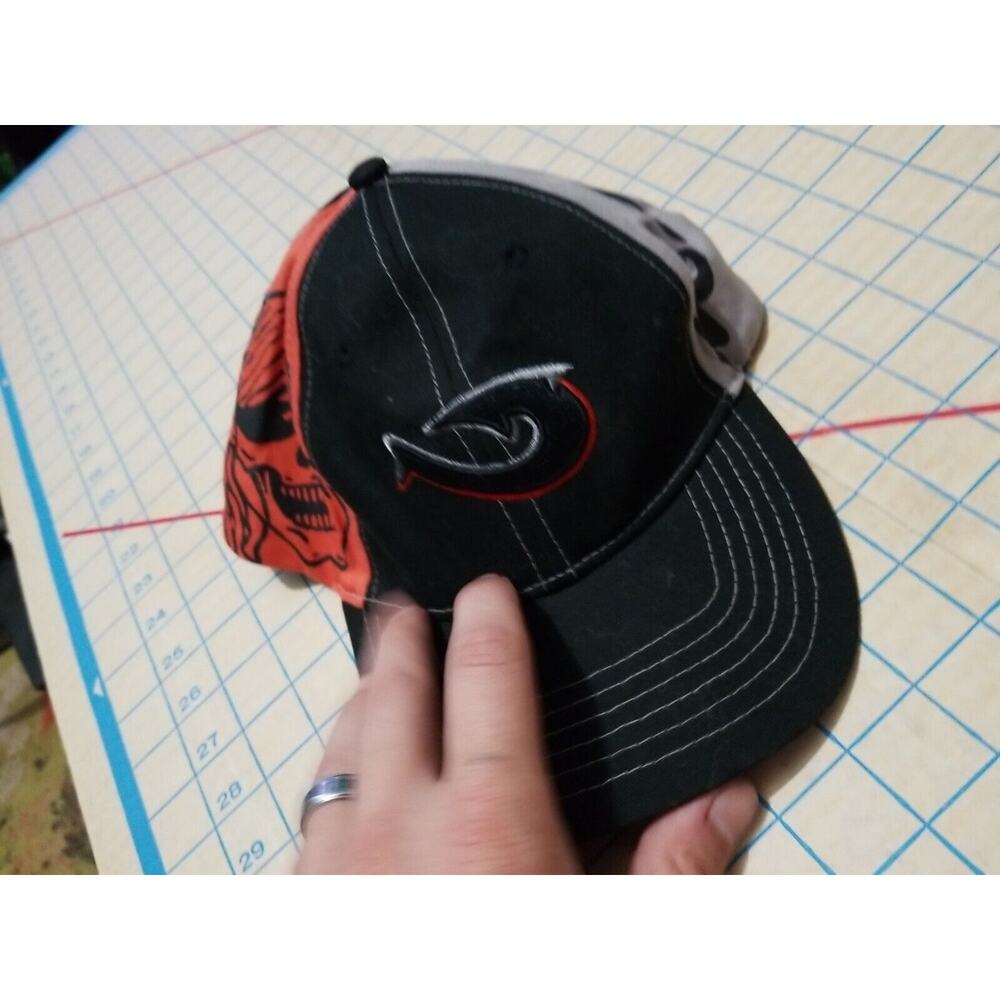 Mojo Sportfishing Gear Baseball Cap Hat Orange black Small/Medium Fitted